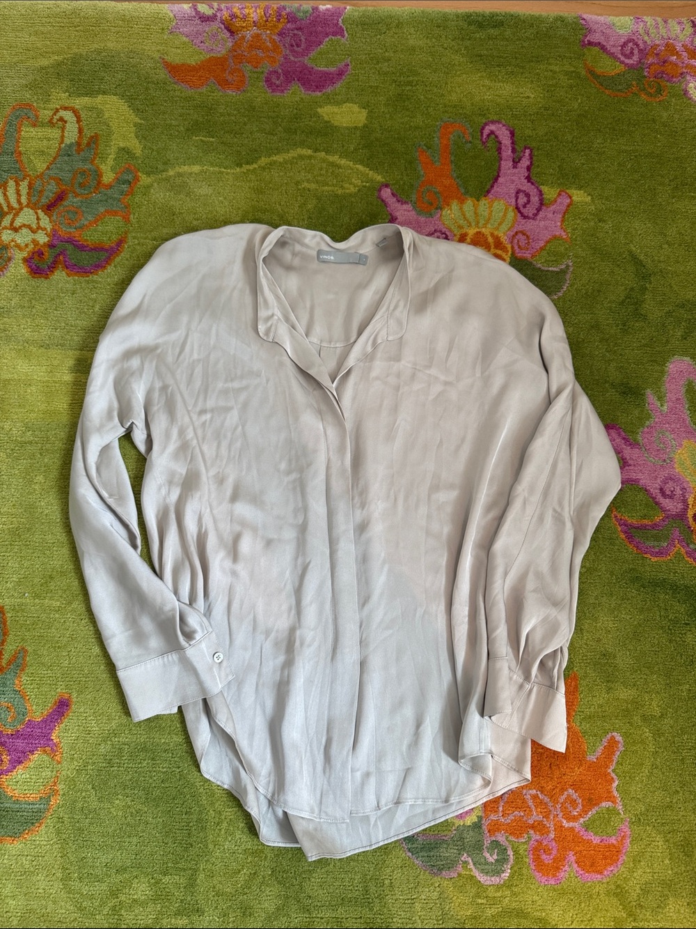 Vince Light Beige Satin Blouse